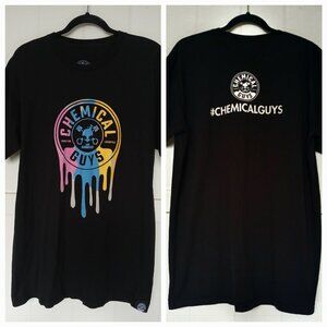 Chemical Guys Graphic Logo T Shirt Mens L Black Cotton Short Sleeve Made in USA